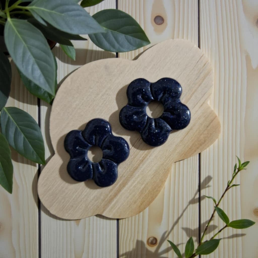 Pampilles Lara bleu marine pailleté