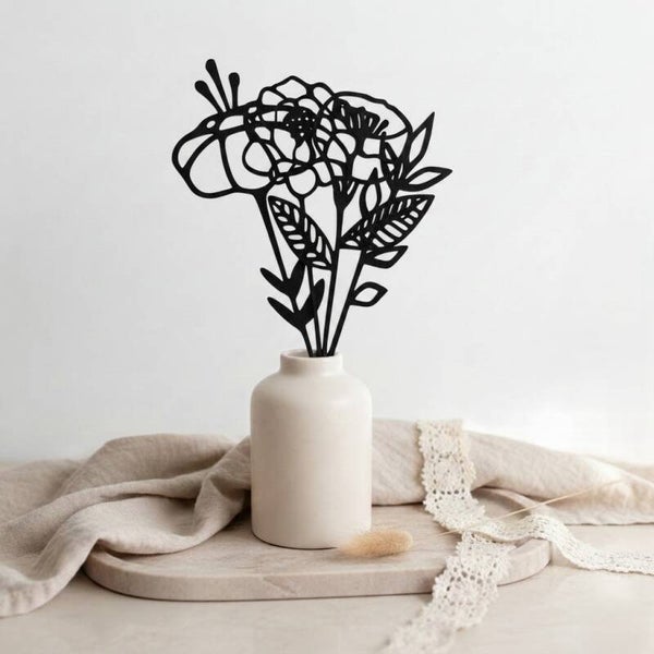 Houten bloemen boeket | Set van 5