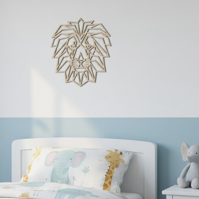 Wanddecoratie hout kinderkamer | Leeuw