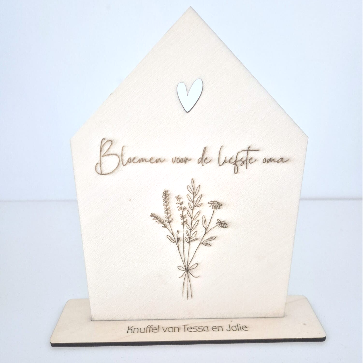 Wenskaart huisje | Bloemen voor de liefste