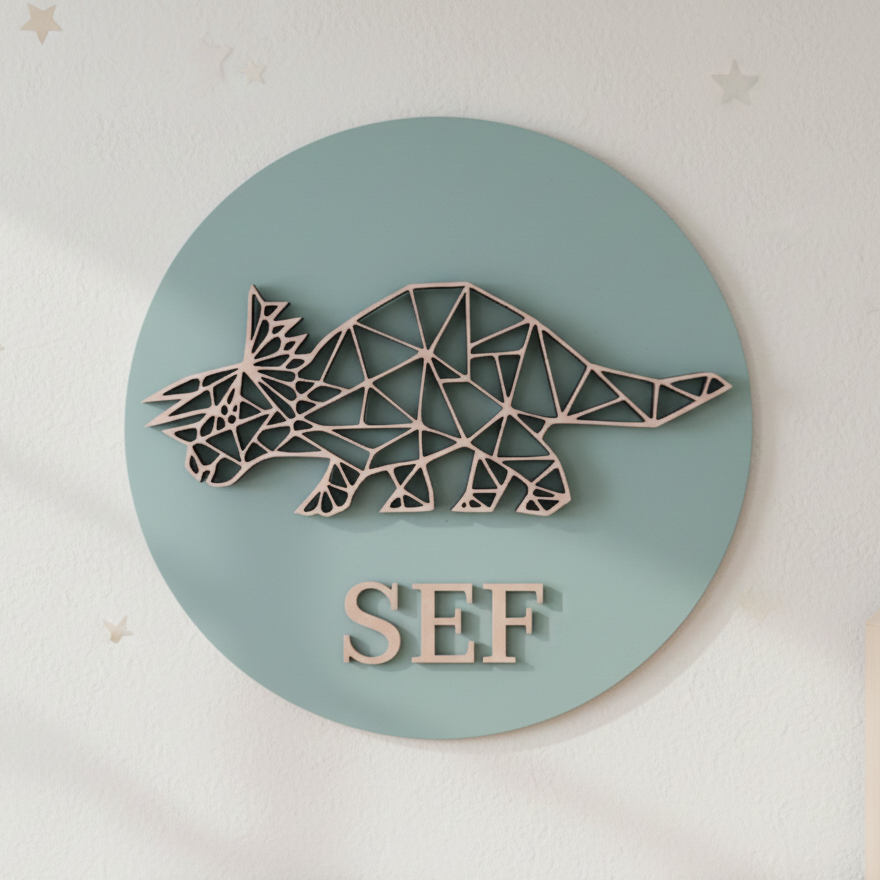 Houten wanddecoratie voor de babykamer en kinderkamer