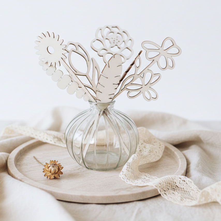 Brievenbus cadeau van houten bloem