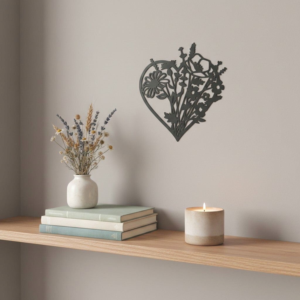 Wanddecoratie hout | Bloemenhart