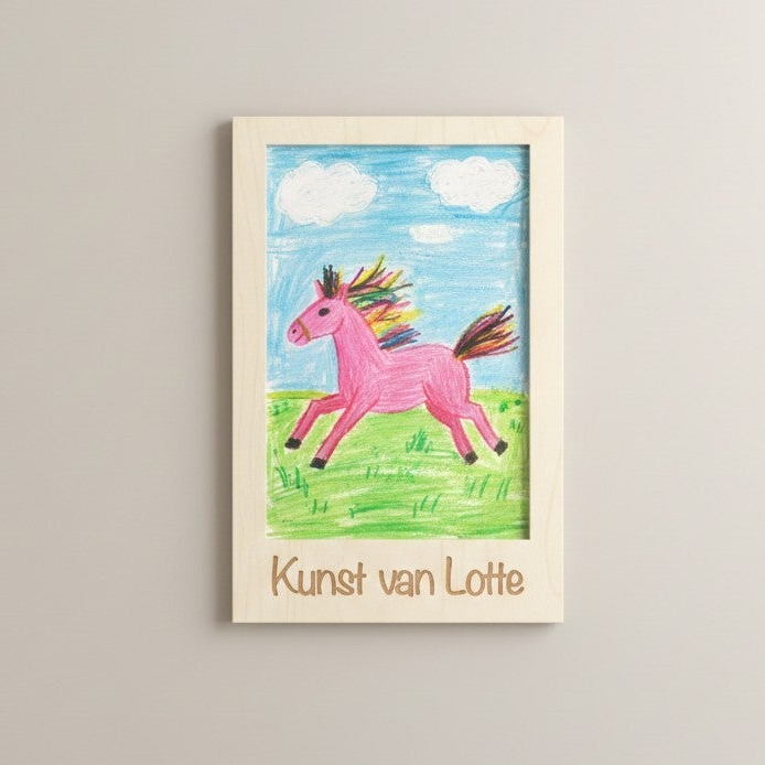 Houten fotolijst kindertekening | Gepersonaliseerd