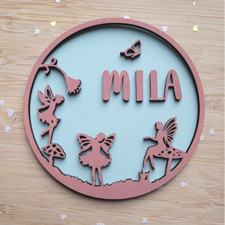 Naambordje Elfje | Rond met 3D-effect