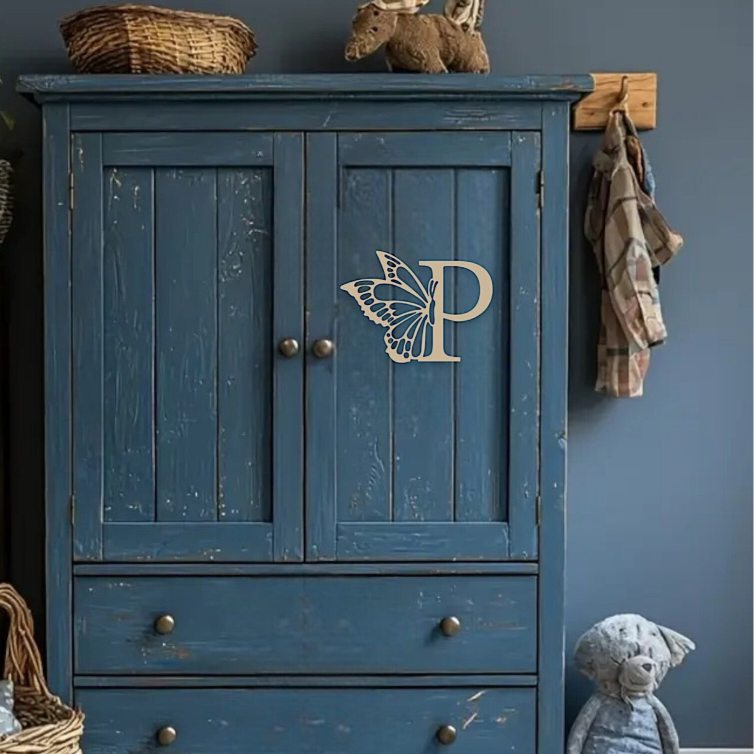 Wanddecoratie van hout voor de baby- en kinderkamer