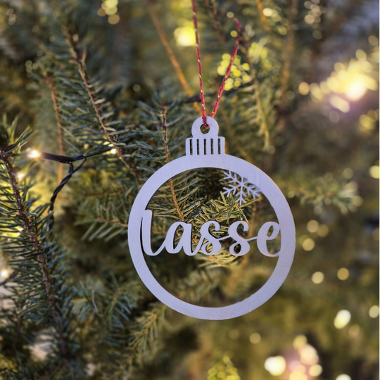 Kerstbal met naam | Hout