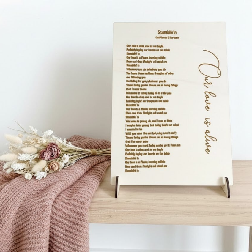 Poster met songtekst