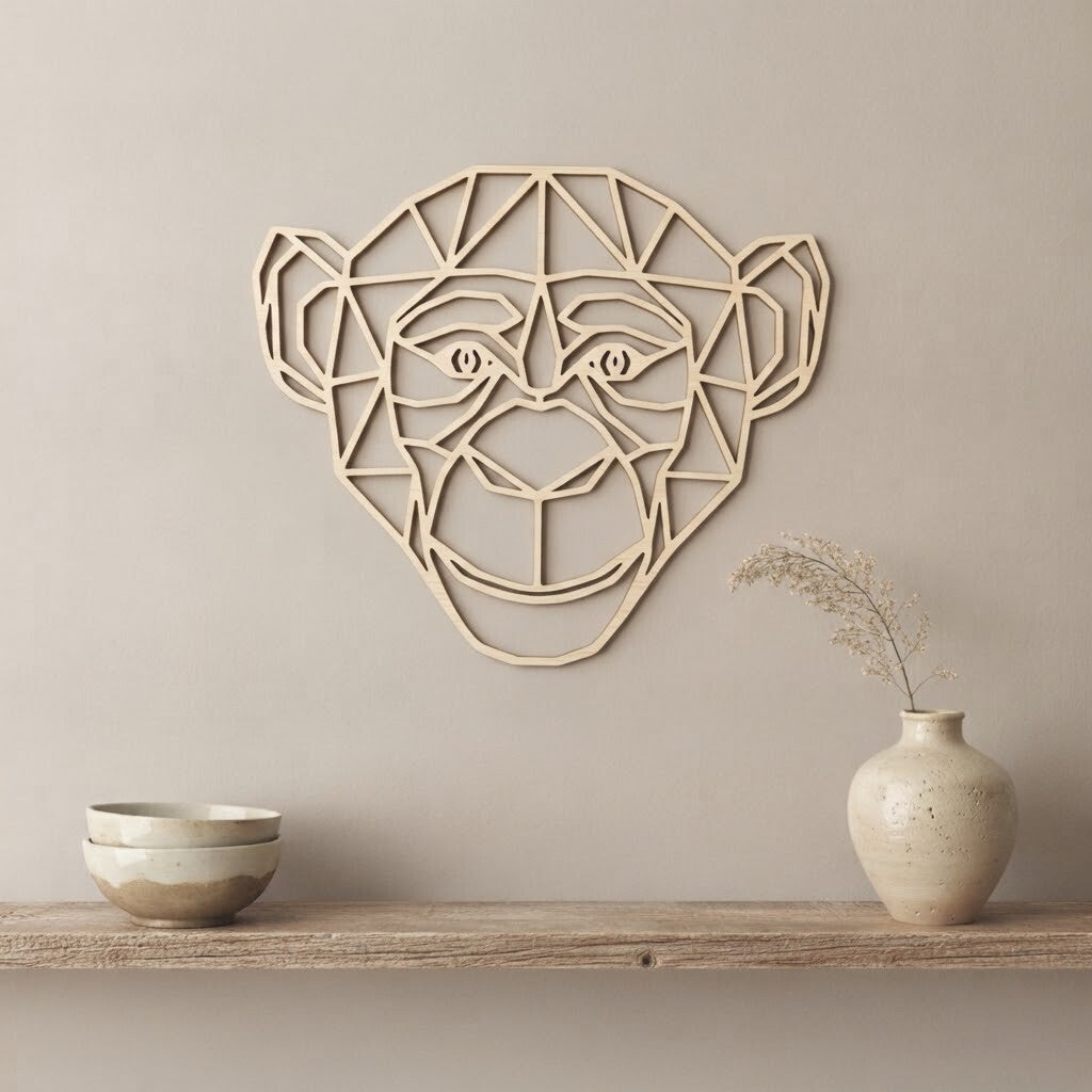 Wanddecoratie hout | Aap