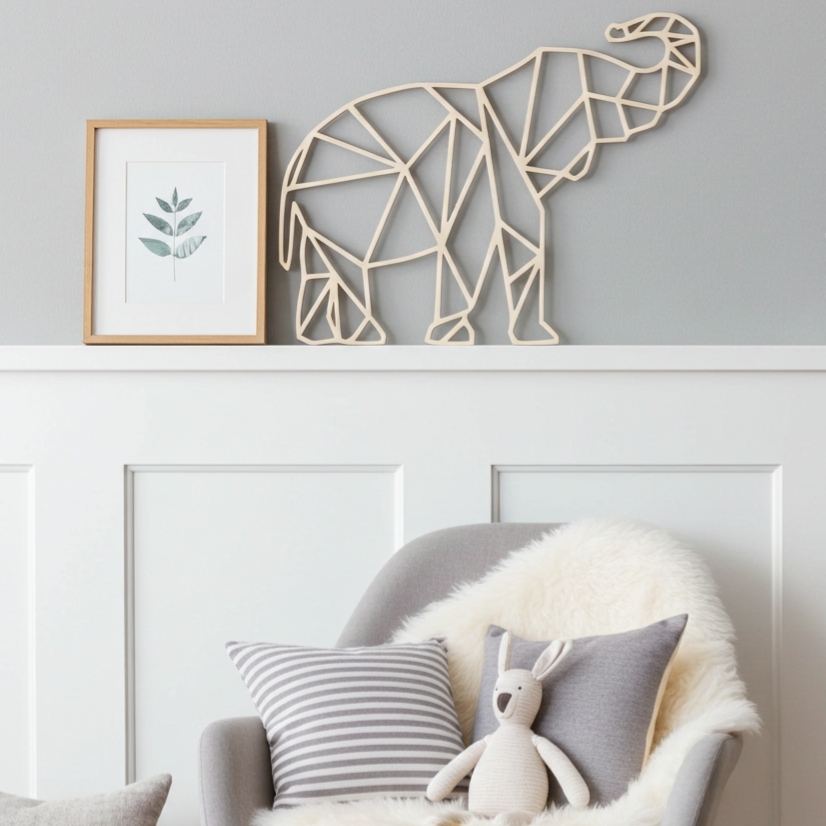 Wanddecoratie hout | Olifant #2