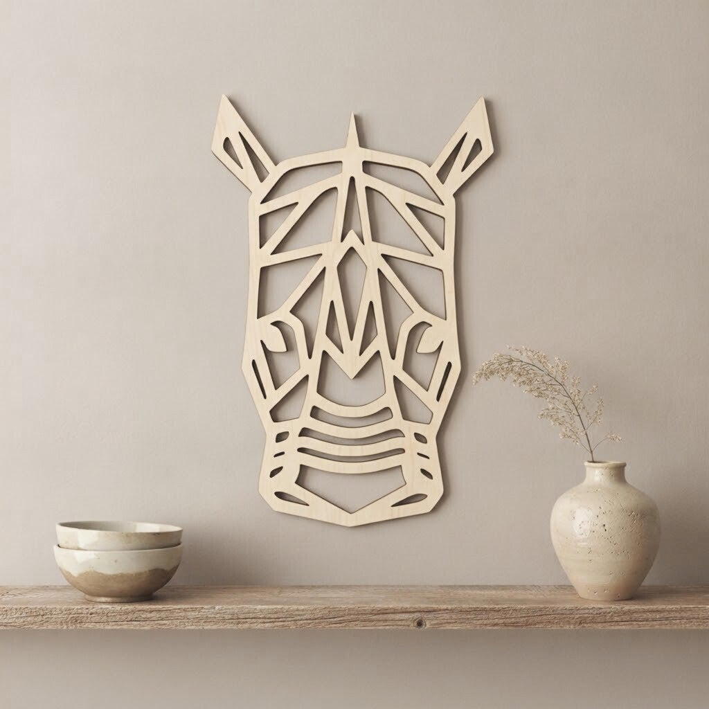 Wanddecoratie hout | Neushoorn
