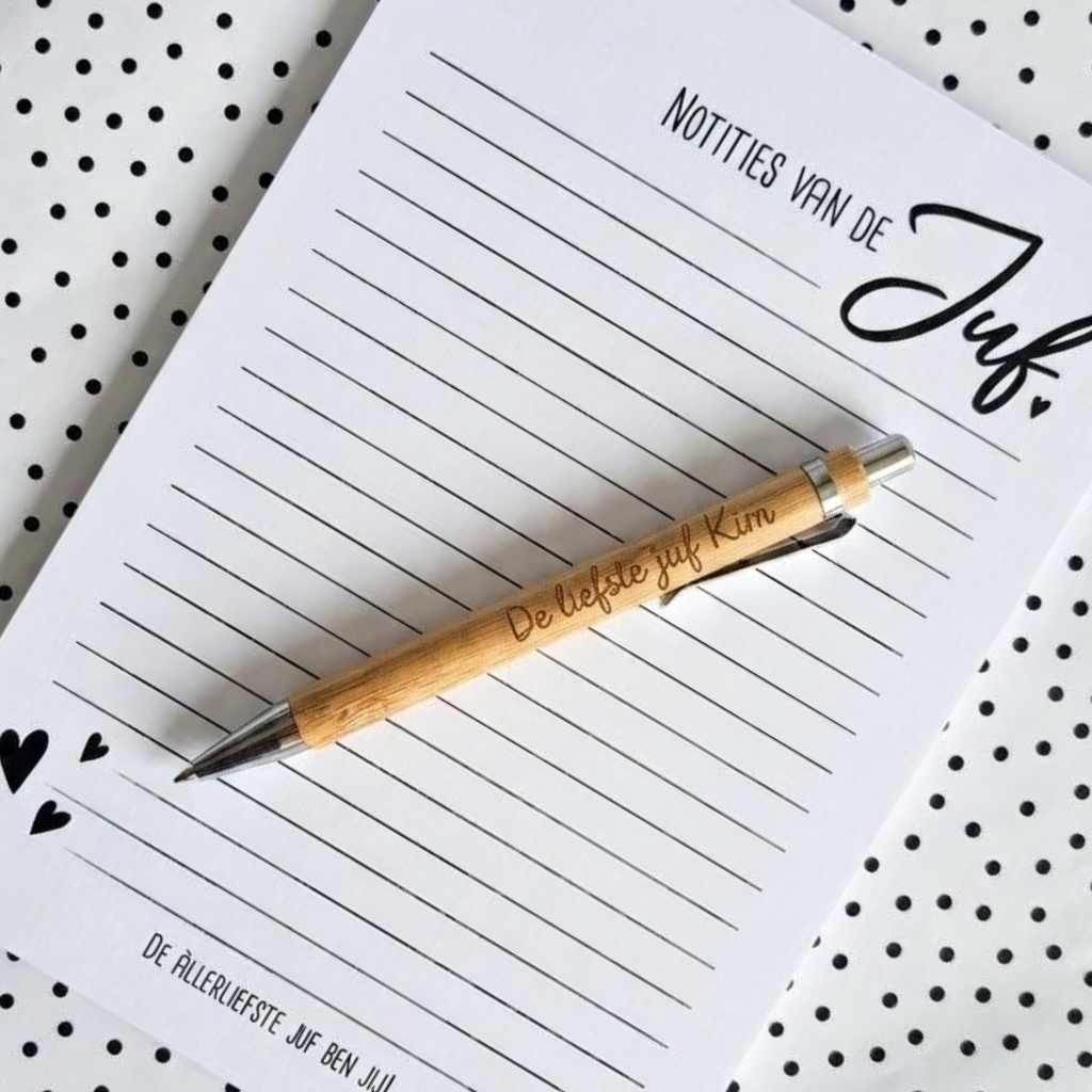 Bamboe pen met naam of tekst