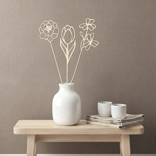 Houten bloemen