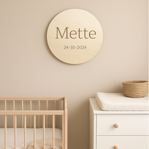 Muurcirkel/naambord | Naam en geboortedatum
