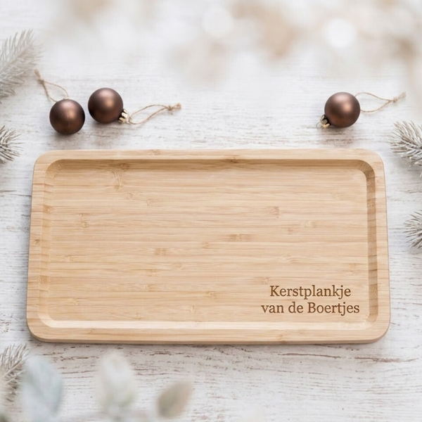 Serveerplank Kerst | Eigen tekst