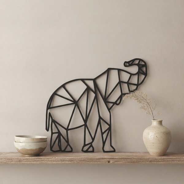 Wanddecoratie hout | Olifant #2 (staand)