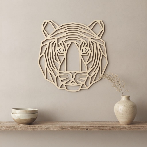 Wanddecoratie hout | Tijger