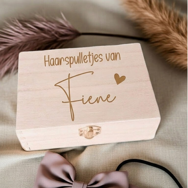 Houten kistje | Haarspulletjes