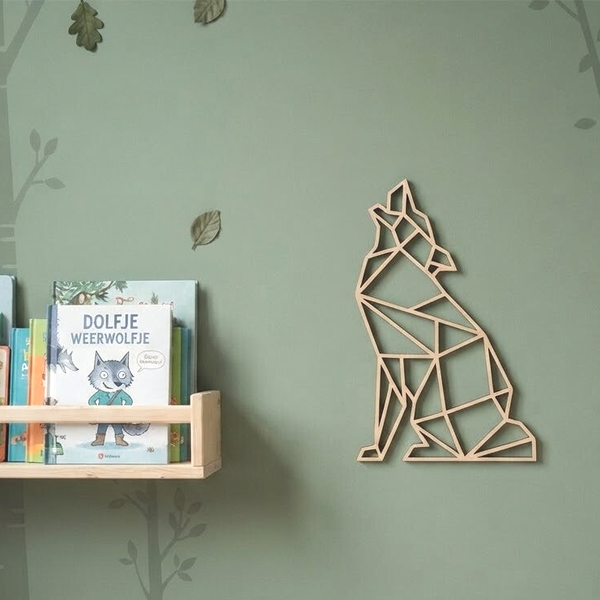 Wanddecoratie hout | Wolf