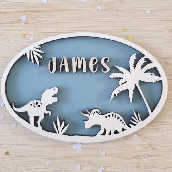Naambordje Dino | Ovaal