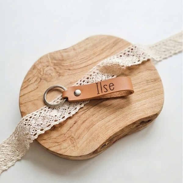 Sleutelhanger met naam | Zilver-/goudkleurige ring