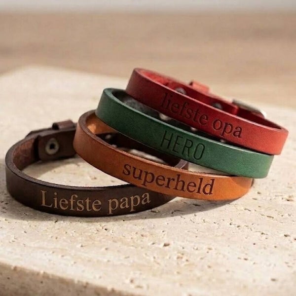 Leren armband gepersonaliseerd | Vaderdag