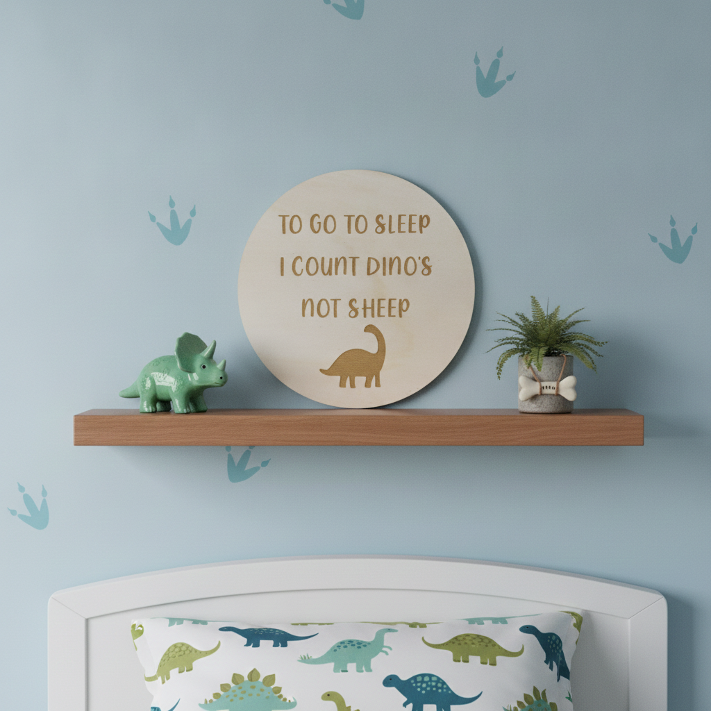 Muurcirkel kinderkamer | I count dino's