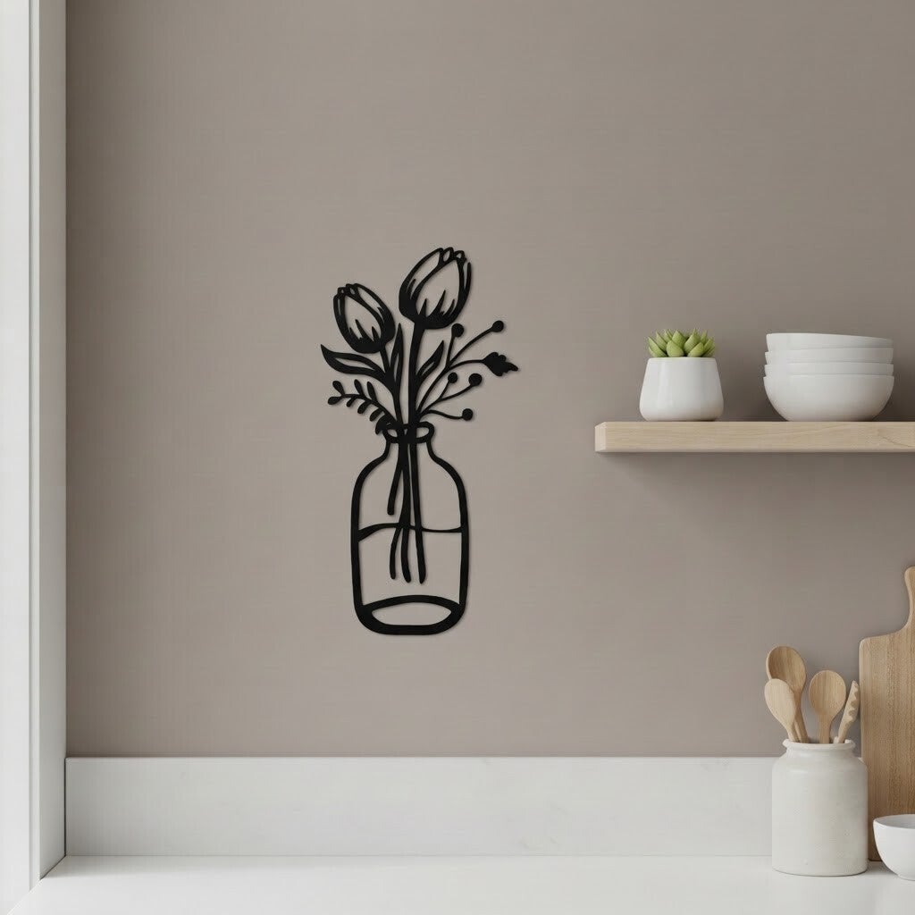 Wanddecoratie hout met bloemen en planten,  perfect voor ieder interieur. Natuurlijke muurdecoratie van hout voor een warme en sfeervolle uitstraling