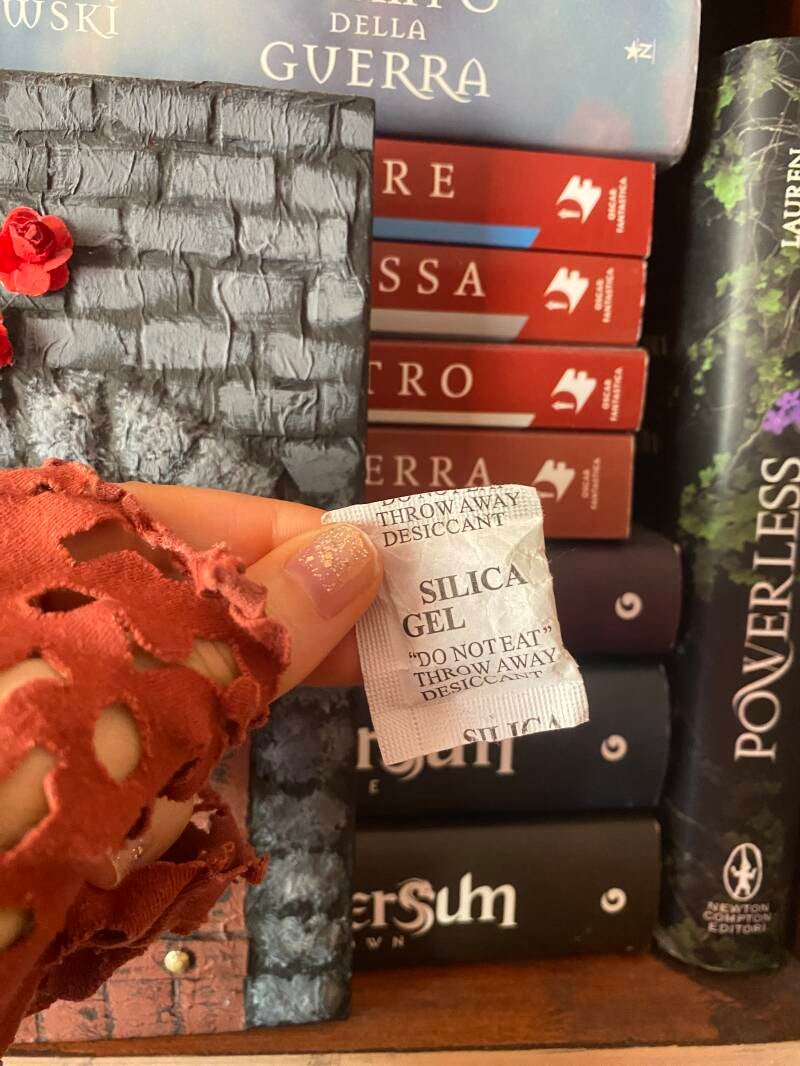 muffa libri, silica gel