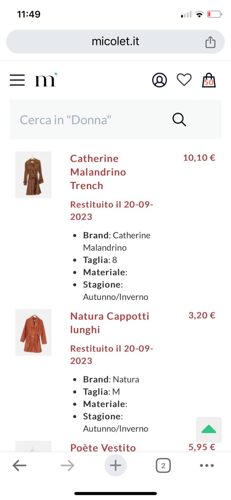 micolet, vestiti usati, come funziona reso