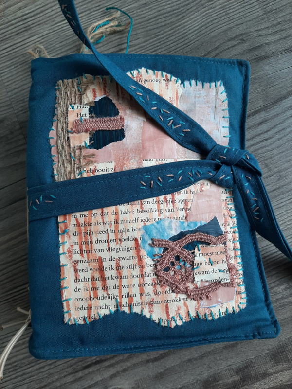 Handgemaakt artjournal petrol