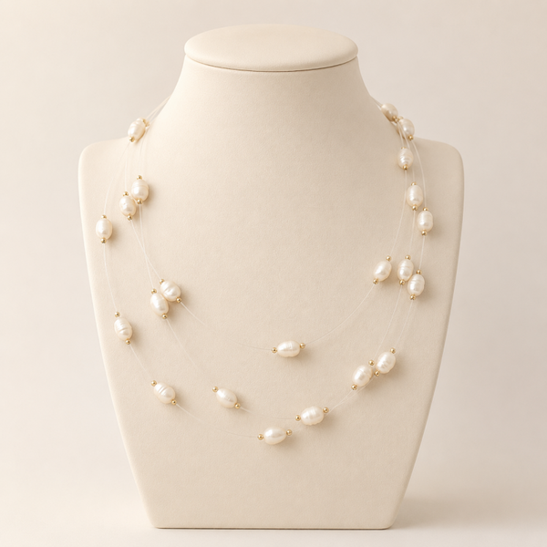 Diamonds in the Sky - Pearl Necklace