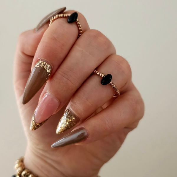 Elastische Ringe schwarzer Turmalin