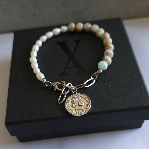 Vom Attersee Bracelet Imperial Jaspis x Süßwasserperlen