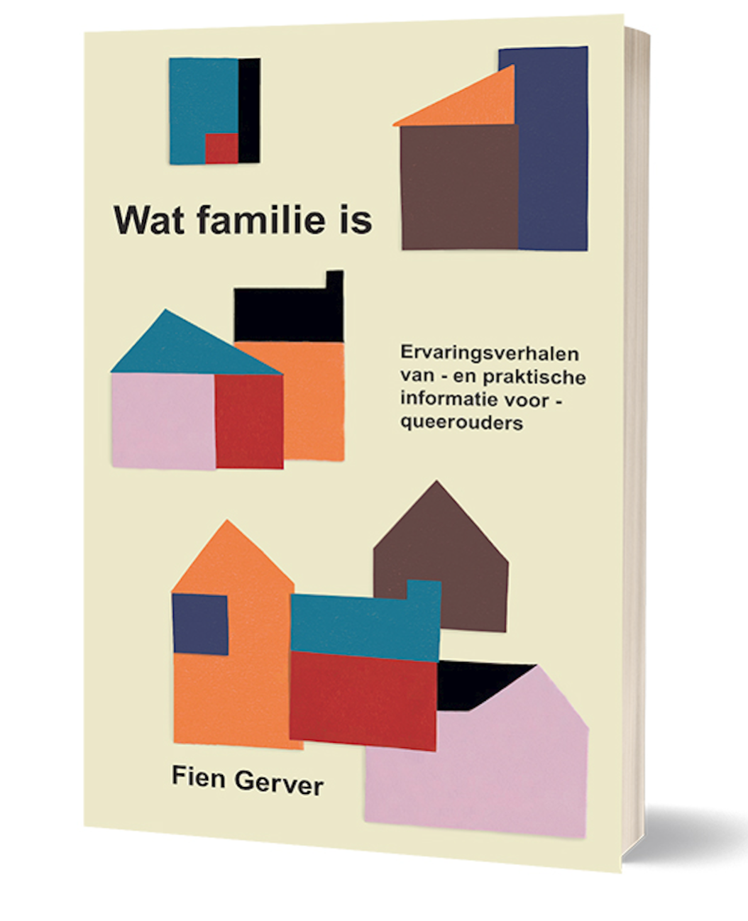 mslag van het boek Wat familie is over queer ouderschap van Fien Gerver, uitgegeven bij Paris Books
