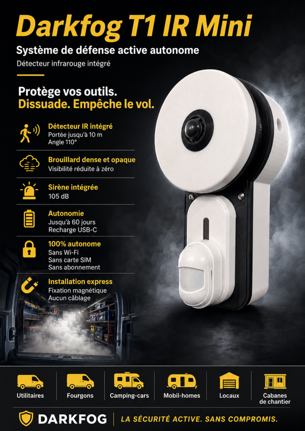 "Nouveau" DARK-FOG-T1-IR Mini "Protégez Vos outils dans vos utilitaires"