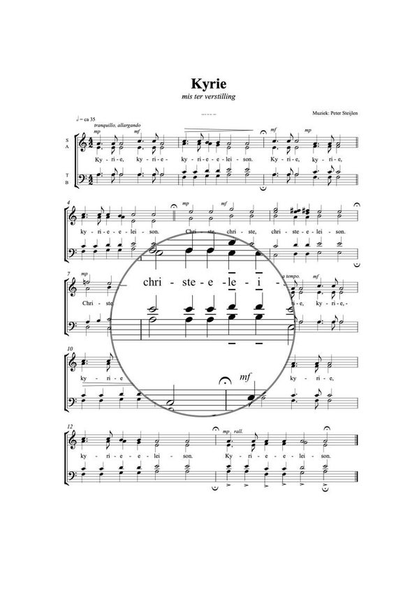 Mis ter verstilling: Kyrie, Sanctus en Agnus Dei (voor SATB-koor -a capella)