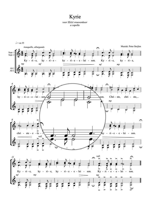 Mis ter verstilling: Kyrie, Sanctus en Agnus Dei (voor SSAA -koor -a capella)