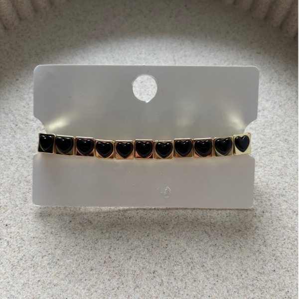 Happy Bracelet Hartjes Zwart