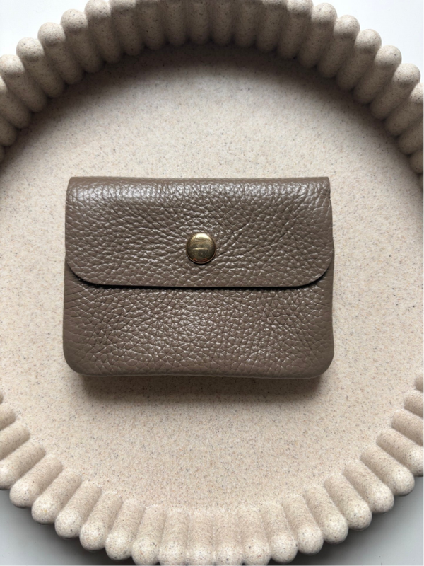 Portemonnee Leer Donker taupe