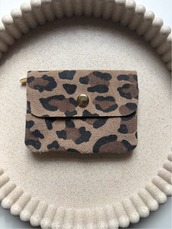 Portemonnee Suede Leopard