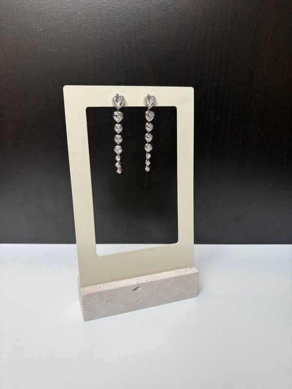 Oorbellen Strass Hart Zilver
