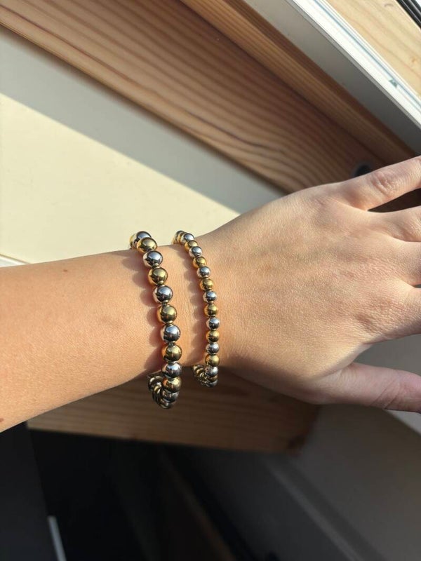 Armband Kralen Zilver/Goud Smal