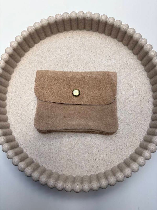 Portemonnee Suede Light Cognac