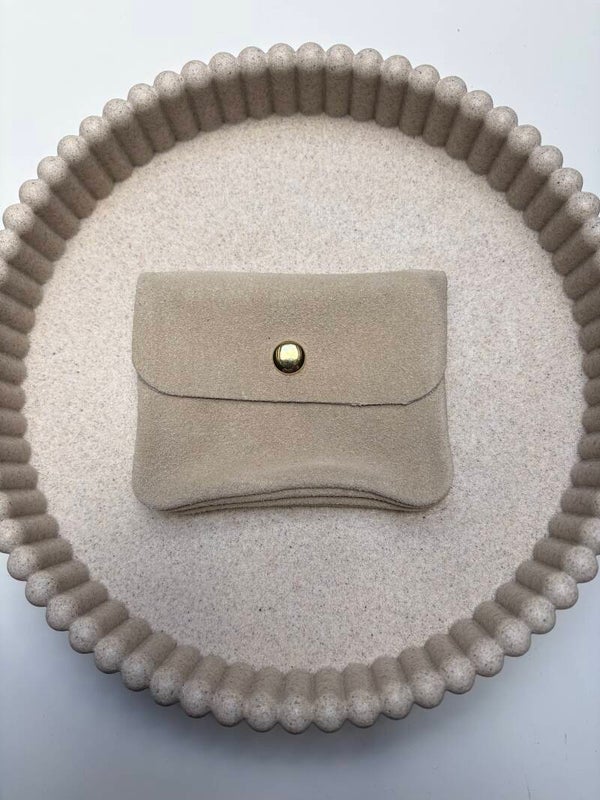 Portemonnee Suede Beige