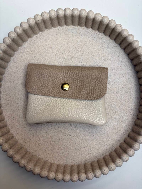 Portemonnee Leer Beige/Taupe