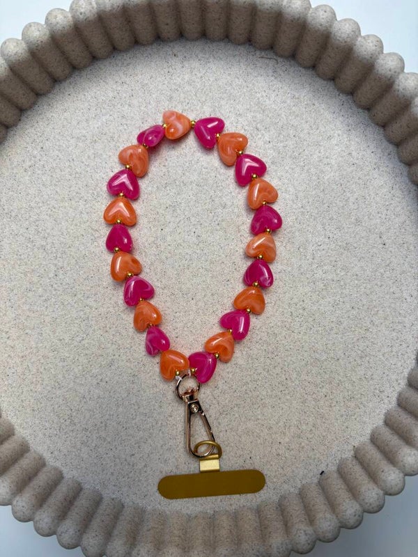 Telefoon koord Roze/Oranje