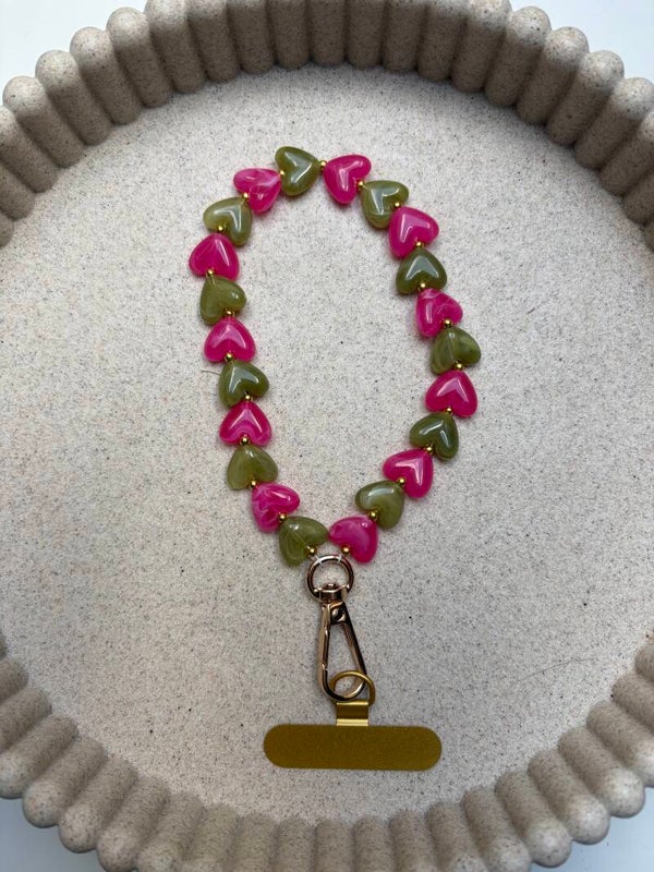 Telefoonkoord Groen/Roze