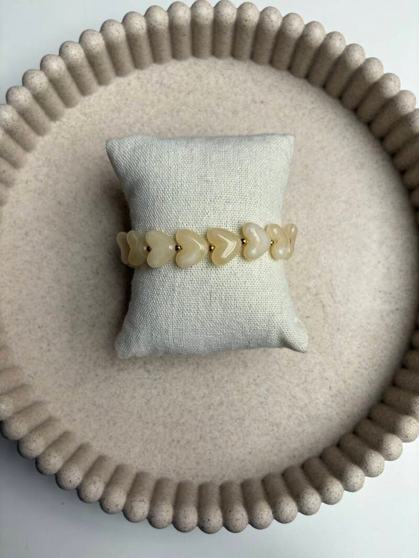 Armband hart Beige