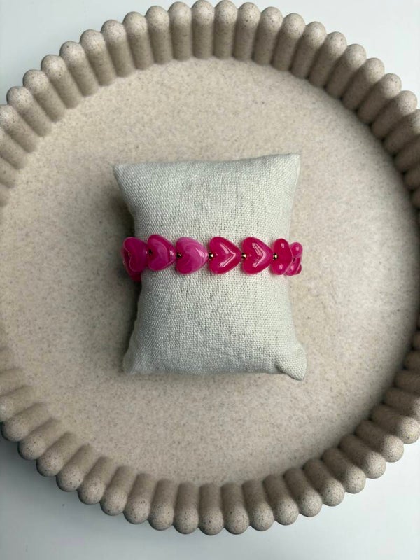 Armband hart Roze